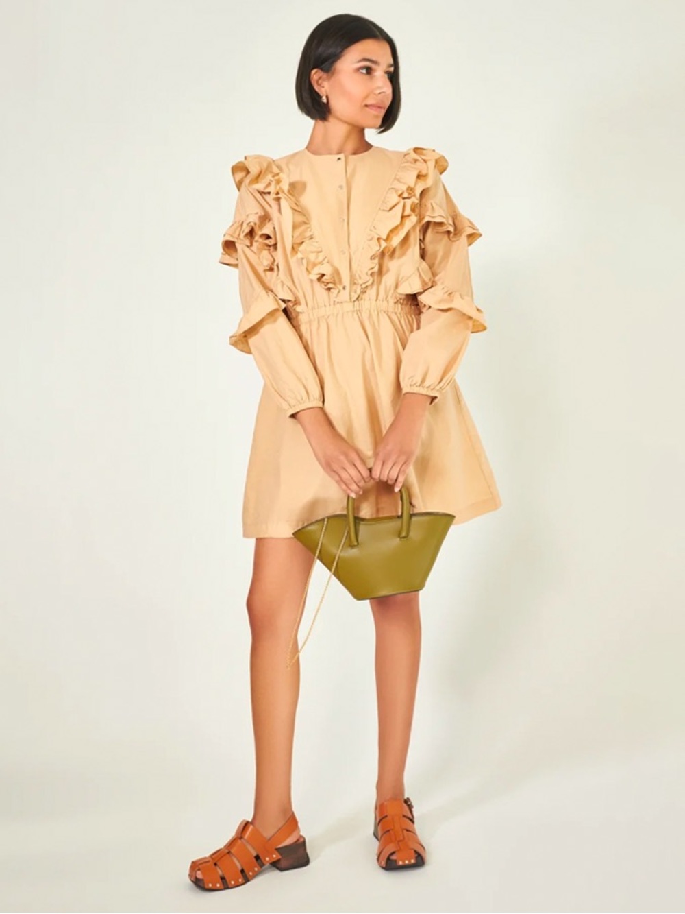 Roseanna - Daily Emiliano Ruffle Dress - Sand